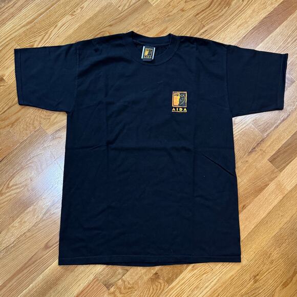 Vintage 1999 Elton John Tim Rice Aida Musical Broadway T-Shirt Black Large - Picture 2 of 3